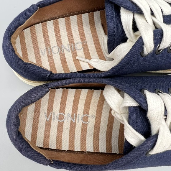 Vionic Womens Sneakers SZ 6 Navy Blue Hattie Boat Shoes Nautical Yacht Fashion - Picture 6 of 8